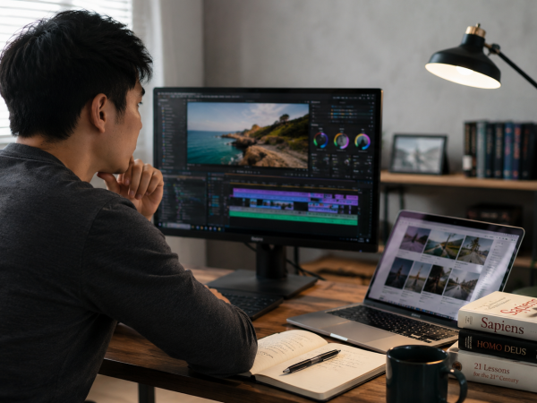 Young professional learning high-income digital skills online from a modern home workspace in 2026